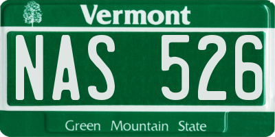 VT license plate NAS526