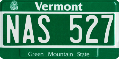 VT license plate NAS527