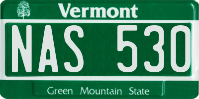 VT license plate NAS530