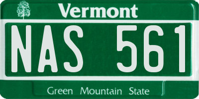 VT license plate NAS561