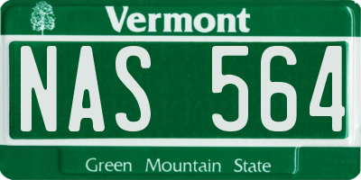 VT license plate NAS564