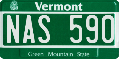 VT license plate NAS590