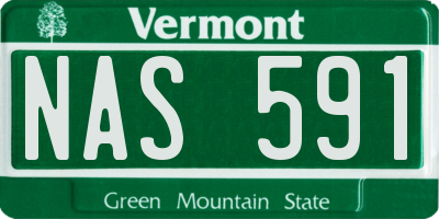 VT license plate NAS591