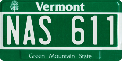 VT license plate NAS611