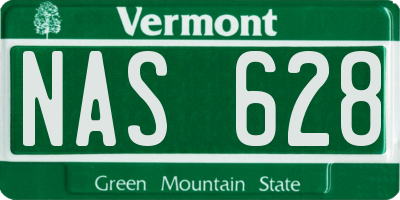 VT license plate NAS628