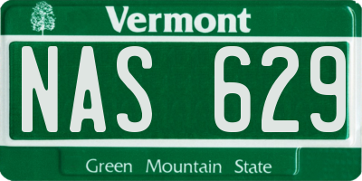 VT license plate NAS629