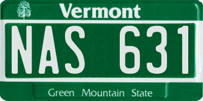 VT license plate NAS631