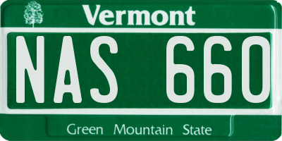 VT license plate NAS660