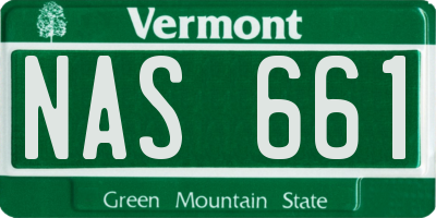 VT license plate NAS661