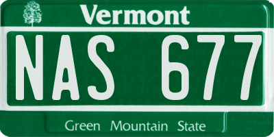 VT license plate NAS677