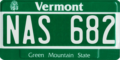 VT license plate NAS682