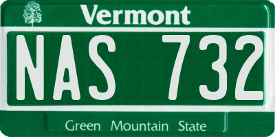 VT license plate NAS732