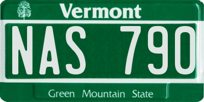 VT license plate NAS790