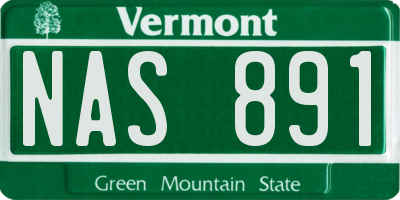 VT license plate NAS891