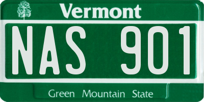 VT license plate NAS901