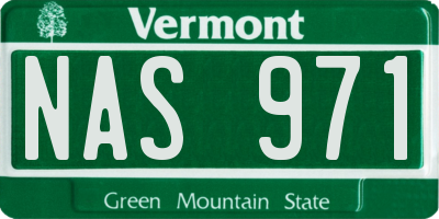 VT license plate NAS971