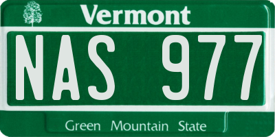 VT license plate NAS977