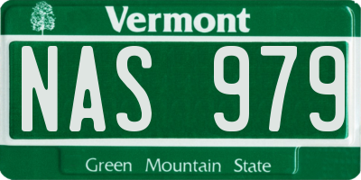 VT license plate NAS979