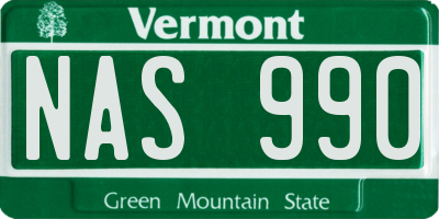 VT license plate NAS990