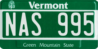 VT license plate NAS995
