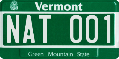 VT license plate NAT001