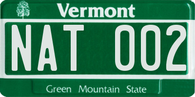 VT license plate NAT002