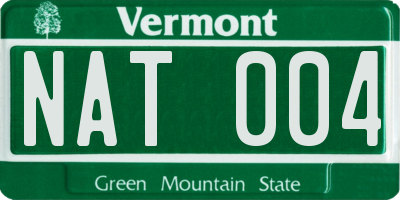 VT license plate NAT004