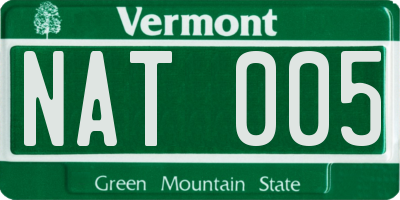 VT license plate NAT005