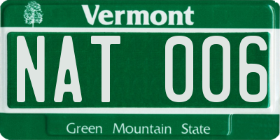 VT license plate NAT006