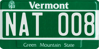 VT license plate NAT008