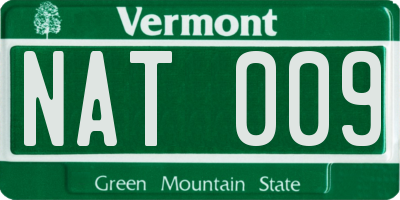 VT license plate NAT009