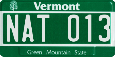 VT license plate NAT013