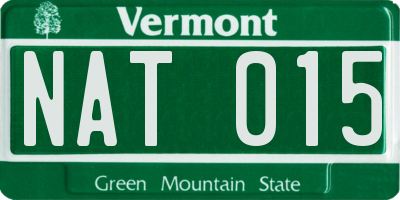 VT license plate NAT015