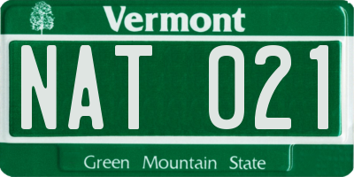 VT license plate NAT021