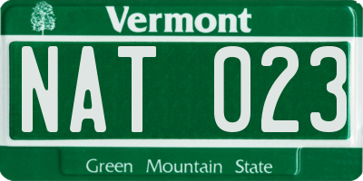 VT license plate NAT023