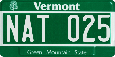 VT license plate NAT025