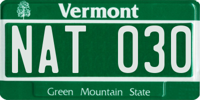 VT license plate NAT030