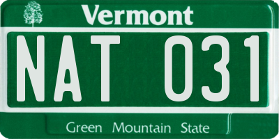 VT license plate NAT031