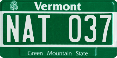VT license plate NAT037