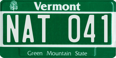 VT license plate NAT041