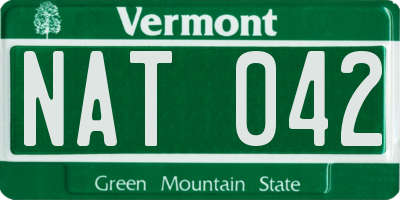 VT license plate NAT042