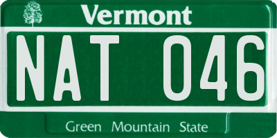VT license plate NAT046