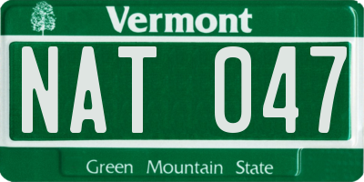 VT license plate NAT047