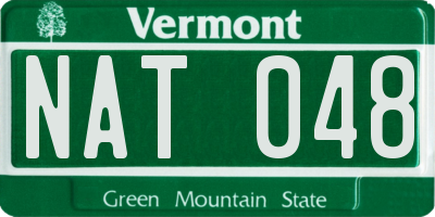 VT license plate NAT048