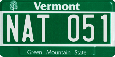 VT license plate NAT051