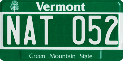 VT license plate NAT052