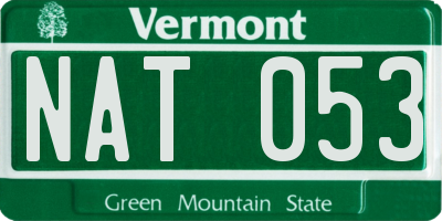 VT license plate NAT053