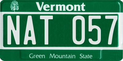 VT license plate NAT057