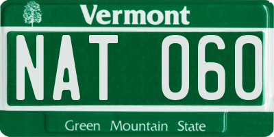 VT license plate NAT060