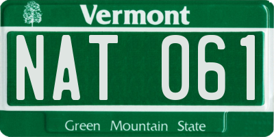 VT license plate NAT061